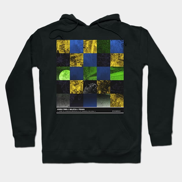 George Town Malaysia Penang Aesthetic Pixel Cubes Hoodie by MapYourWorld